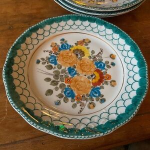 4 Polish China 7.5 inch Salad Plates